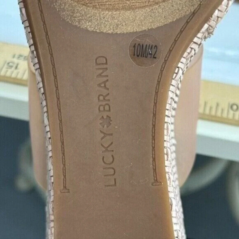 Lucky Brand Brindia Pink Rose Slip On Platform Wedge Shoes Size 10 Boho